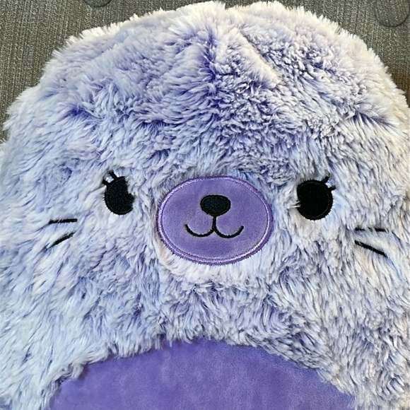 Squishmallows Fuzz-A-Mallows Ellen the Seal NWT beautiful Periwinkle Purple 12” - Picture 2 of 10